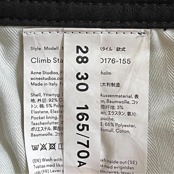 ACNE Studios Climb Jeans Skinny Ankle Crop in Stay Black 28 - Picture 9 of 17